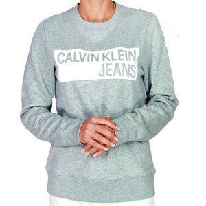 Calvin Klein Jeans Women's Gray Heathered Crew Neckline Pullover Sweater S/P/CH